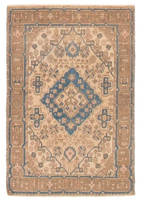 3'9" x 5'5" Traditional Vintage Hand Knotted Area Rug Oriental Wool Carpet - Image 1 of 4