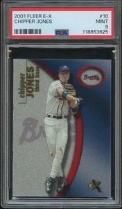 PSA 9 2001 FLEER E-X #10 CHIPPER JONES **LOOKS PERFECT** - Picture 1 of 2