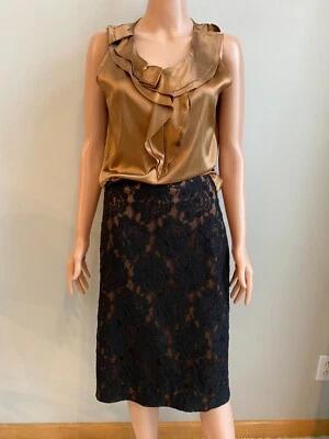 Saia TALBOTS com blusa (Tamanho: 8 (saia)/6 (blusa), Cor: marrom) NOVA sem etiquetas - Imagem 1 de 2