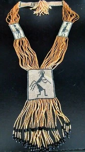 Kokopelli Designer Signed Hand Beaded Vintage Necklace - Picture 1 of 3