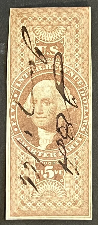 Travelstamps: 1862 US Revenue Charter Party Stamps Scott #R88a Used Pen Cancel - Image 1 of 4