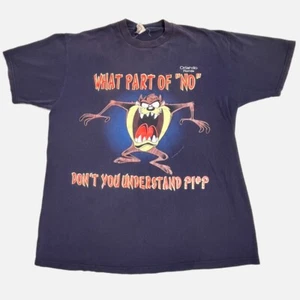 Vintage Tasmanian Devil Shirt L Blue 90s Taz Warner Bros Cartoon Promo Florida - Picture 1 of 11