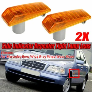 Par de cubiertas de luz repetidor de marcador lateral para Mercedes W124 R129 W140 W202 - Imagen 1 de 7