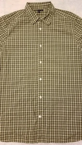Gap Mens Large Slim Fit Button Front Shirt Plaid Green 100% Cotton - Picture 1 of 8