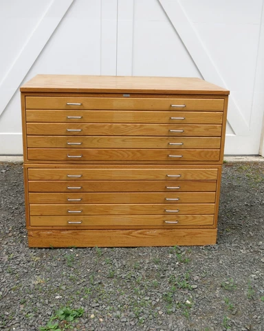 Vintage Charette Flat File Cabinet Map File Cover