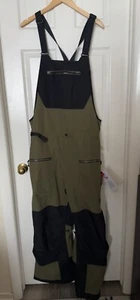 Mountain Hardwear Men’s XXL Regular Olive Ski/Snowboarding FIRST TRACKS BIB NEW - Picture 1 of 11