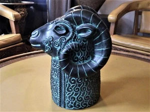 Terrakotta Widder Widderkopf Mid Century handgeformt Schafskopf Büste ♈︎ - Bild 1 von 16
