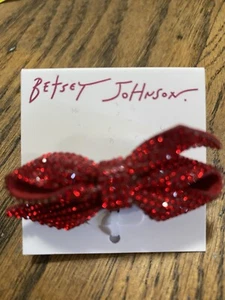 Betsey Johnson Bling Red Bow Stretchy Ring Size 7- 9 Adjustable New Org. $48 - Picture 1 of 3