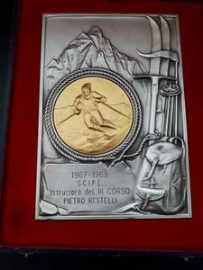 Trophäenschild Sciistico. Jahr 1967 - 1968 Mit Schatulle - Picture 1 of 2
