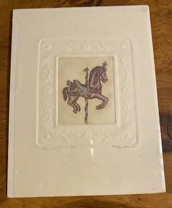 Carousel Pony SIGNED Etching print by David Olson 12/25 - Picture 1 of 6