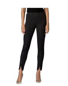 Joseph Ribkoff Essential Pull On Knit Dress Pant Leather Piping Black 6X31 $174 - Picture 1 of 11