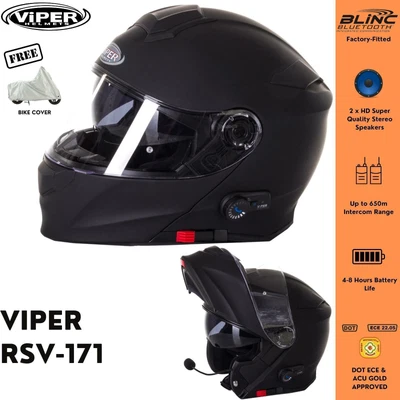 Casco Viper RS-V171 Apribile Bluetooth Blinc ECE 22.06 ACU Pinlock Visière Solar - Immagine 1 di 4