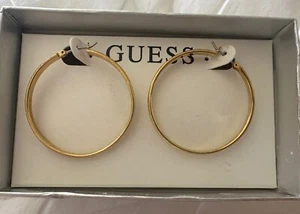 Guess Gold Hoop Earrings NWT - Picture 1 of 4