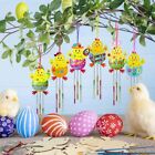 6 Pack Wooden Chicks Wind Chime Easter Hangbing Pendant  For Children To Paint