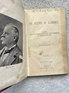 1900 RALEIGH Sallie Stockard HISTORY OF ALAMANCE County Rare North Carolina Book - Picture 1 of 9