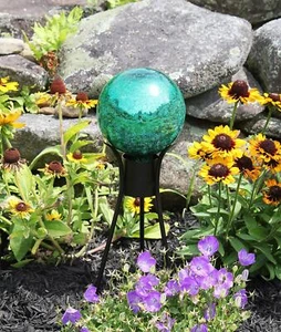 Achla Designs G6 EG C Emerald Green 6 in Crackle Gazing Globe Ball - Picture 1 of 3