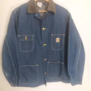 🔥De colección 1995 Carhartt C01 Manta 8LC Denim Tareas Abrigo Chaqueta Talla 44 Hecho en Unión EE. UU. - Imagen 1 de 15