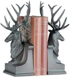 Majestic Lodge Style Deer Head Bookends - Picture 1 of 1