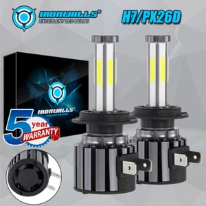 for Mercedes-Benz C320 2001-2005 IRONWALLS 6 Sides H7 led Headlights 6500K White - Picture 1 of 12