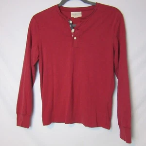 Vintage Denim & Supply Ralph Lauren Red Long Sleeve Shirt Henley Men's Medium - Picture 1 of 5