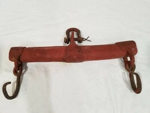 VTG Wood Metal Yoke 17.5” Horse Mule Wagon Plow Farm House Decor Antique Hooks! - Bild 1 von 5