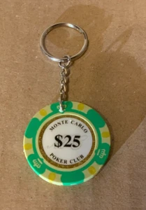 $25 MONTE CARLO POKER CHIP KEY CHAIN NEW - Picture 1 of 1