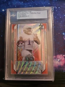 Pooka Williams Jr. 1/1 2021 Leaf Metal Draft Auto Proof Wave Orange RC SSP Rare - Picture 1 of 2
