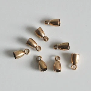 2 Stück / Ø 3 mm Rosé Gold ovale Edelstahl Endkappen - Bild 1 von 1