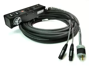 Whirlwind APC2 Powerlink Cable 12g Edison AC with 2 XLR Audio 50ft Drop Snake - Picture 1 of 2