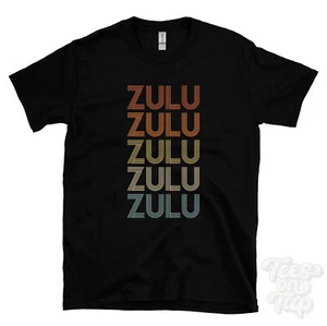 ZULU REPEATED RETRO STYLE T-SHIRT mens & womens novelty cool name gift - Picture 1 of 5