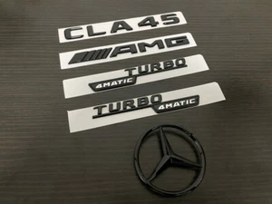 Gloss Black CLA45 TURBO 4MATIC and Rear Star Replacement PACKAGE Badge C117 - Foto 1 di 6