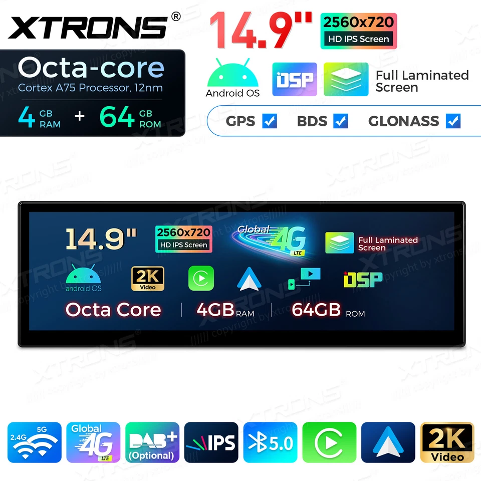 XTRONS Autoradio GPS BMW E90 E91 E92 E93 Android 13 Wifi 14 9" Carplay QLB4292CC