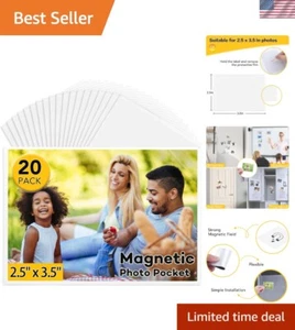 Versatile White Magnetic Photo Frames - Set of 20 for Refrigerators & Offices - Picture 1 of 8