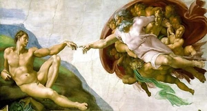 Póster de lona de Michelangelo BONNAROTTI La creación de Adams 120x60 cm - Imagen 1 de 4