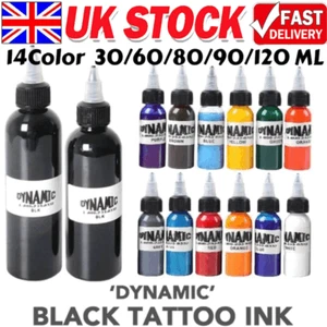 Dynamic Black Tattoo Ink - Professional Pigment Vegan Colour UK - Picture 1 of 19