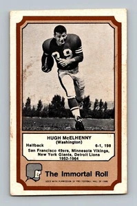 1975 Fleer Immortal Roll HUGH McELHENNY HOF NFL Football Card - Picture 1 of 2
