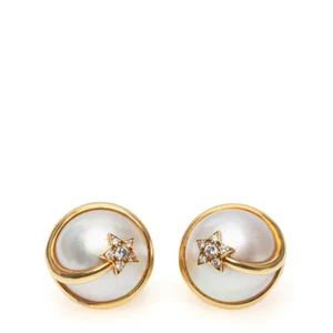 CHANEL 18K Gold and Diamond Comete Earrings Vintage - Picture 1 of 4