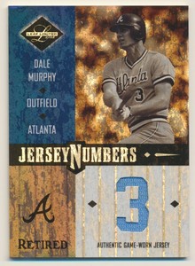 2003 Leaf Limited Jersey Numbers Retired #28 Dale Murphy 3/3 BRAVES E10352