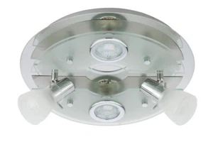 LED 4 Fl. Deckenleuchte in Chrom mit Nickel Dekor - Bild 1 von 2