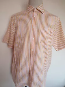 Camisa JACQUES BRITT mastershirts manga corta 44 17 1/2 XL naranja claro blanco/C - Imagen 1 de 5