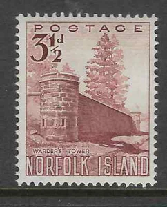 NORFOLK IS 1953 3½d WARDERS TOWER 1v MNH  (No 1) - Picture 1 of 1
