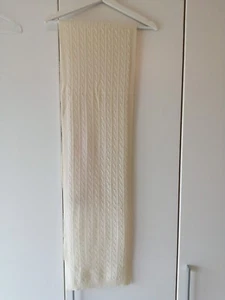 Schal, Merino und Kaschmir, cremeweiß, Zopfmuster, Woolovers, neu - Bild 1 von 3