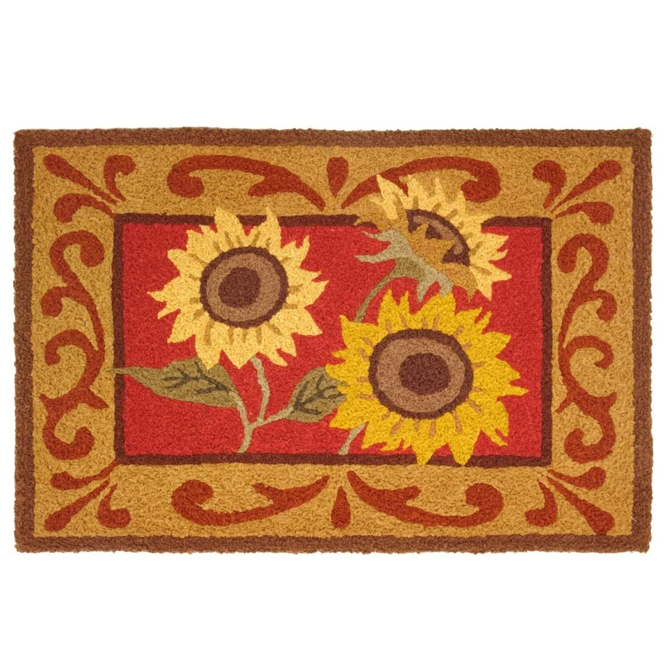 Jellybean Provence Sunflowers Scatter Rug 21 X 33 - Big
