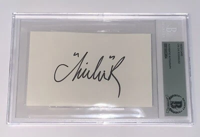 Chi Chi Rodriguez Pga signed Index Card golf beckett coa bas slabbed 3x5 - Image 1 of 4