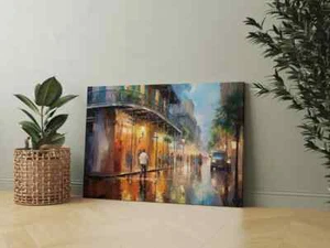 New Orleans Watercolor Night Canvas Unframed & Limited Edition Paint Touch-up - Bild 1 von 3