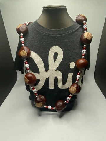 Ohio State Buckeye Skull Necklace, 14 High Quality Ohio Buckeyes! Cover