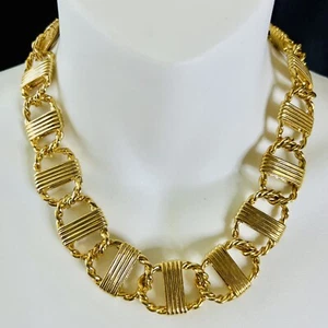 Vintage CIRO Necklace Bold Gold Plate Chunky Luxury Choker Wide Heavy 145gr 1343 - Picture 1 of 18