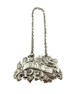 GEORGISCHE SILBER WEINKARAFFE ETIKETT PORT RICHARD BINLEY - Bild 1 von 6