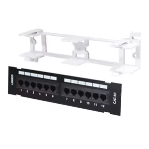 Mini panel de conexión de red de 12 puertos Cat5e UTP 110 con soporte de montaje en pared superficial - Imagen 1 de 3