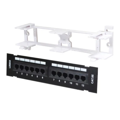Cat5e UTP 12 Port Netzwerk Mini Patchpanel 110 mit Aufputz Wandhalterung - Bild 1 von 3
